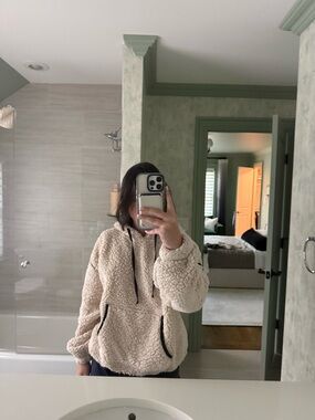ZELLA Cozy Cream Sherpa Hoodie Sweater - Women